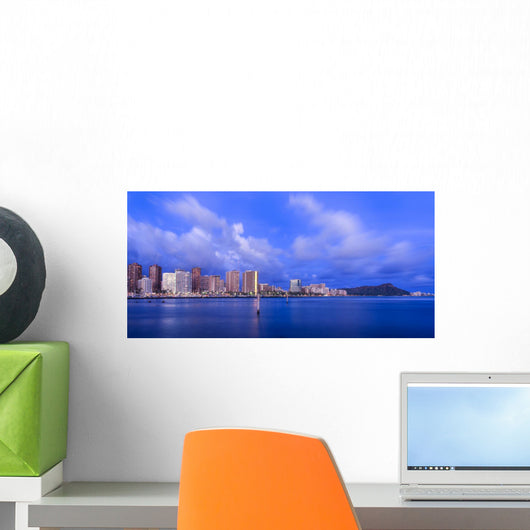 Hawaii skyline at twilight Wall Mural