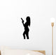 Silhouette of young sexy woman with gun Wall Decal