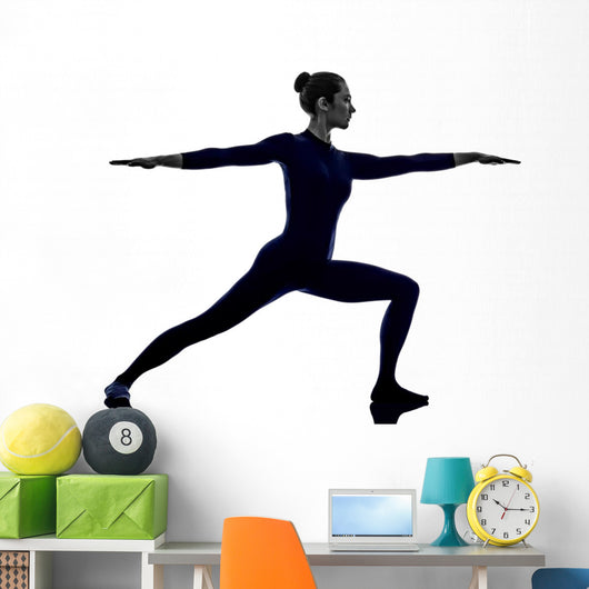 Warrior Pose Yoga Silhouette Wall Decal