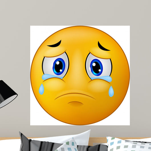 Sad Smiley Emoticon Wall Decal