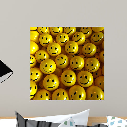 Yellow Happy Smilies Wall Decal