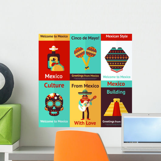 Mexico retro poster Wall Mural