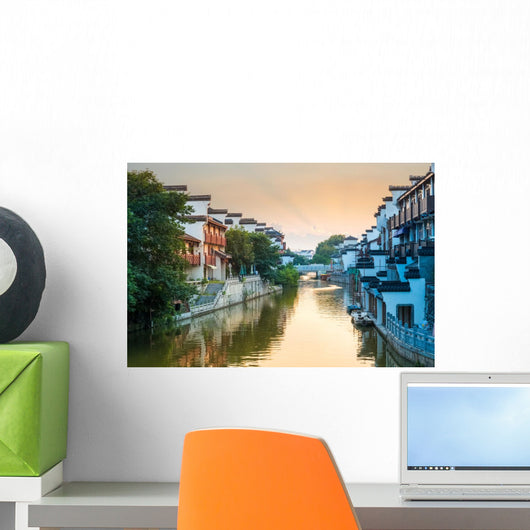 beautiful nanjing qinhuai river in sunset Wall Mural