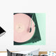 Vintage turntable with pink vinyl record Wall Mural