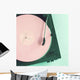 Vintage turntable with pink vinyl record Wall Mural