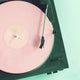 Vintage Turntable With Pink Vinyl Record Wall Decal