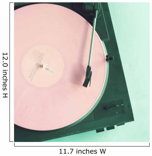 Vintage turntable with pink vinyl record Wall Mural