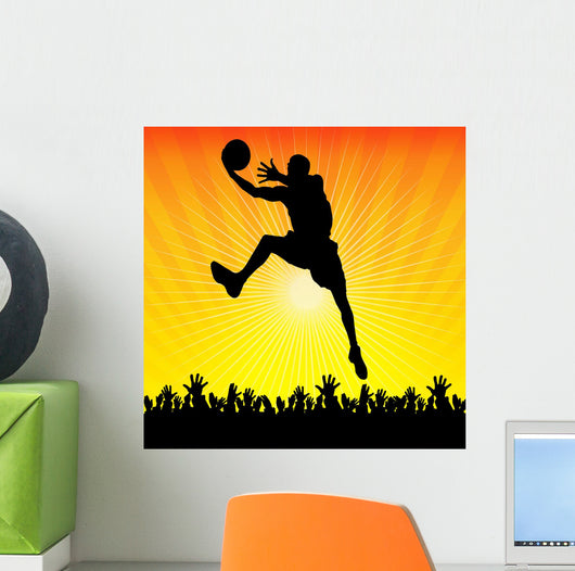 Basketball Player and Crowd Wall Decal