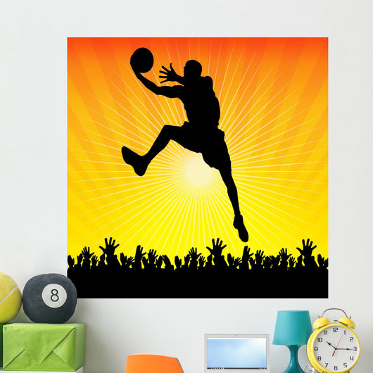 Basketball Player and Crowd Wall Decal