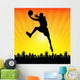Basketball Player and Crowd Wall Decal