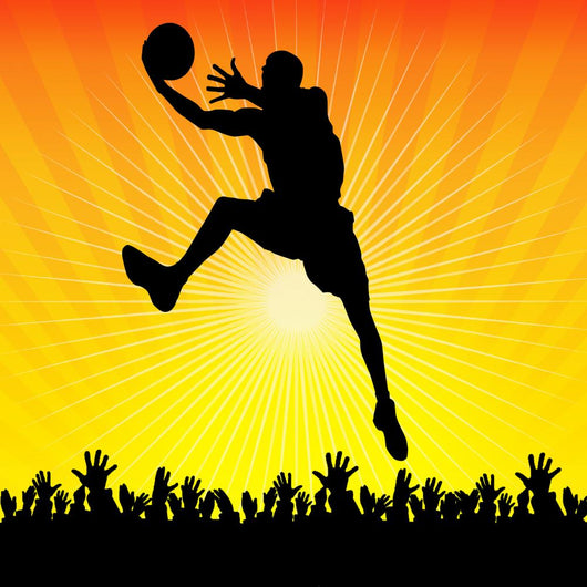 Basketball Player and Crowd Wall Decal