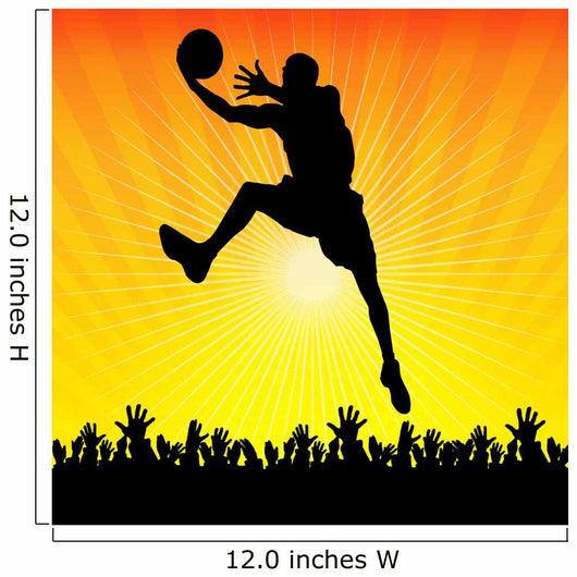 Basketball Player and Crowd Wall Decal