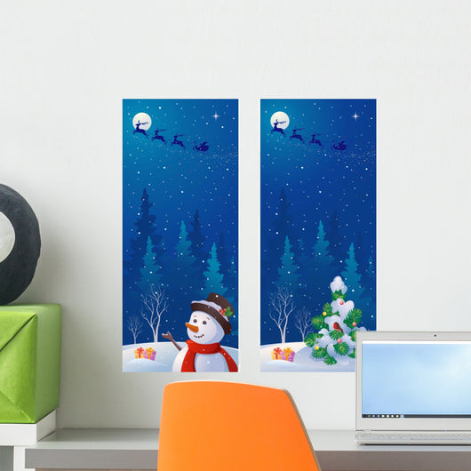 Christmas night vertical banners Wall Decal