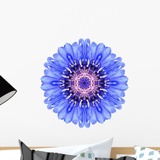 Blue Cornflower Mandala Wall Decal