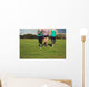 Three women running in the park Wall Mural