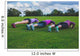 Three women doing push ups in park Wall Mural