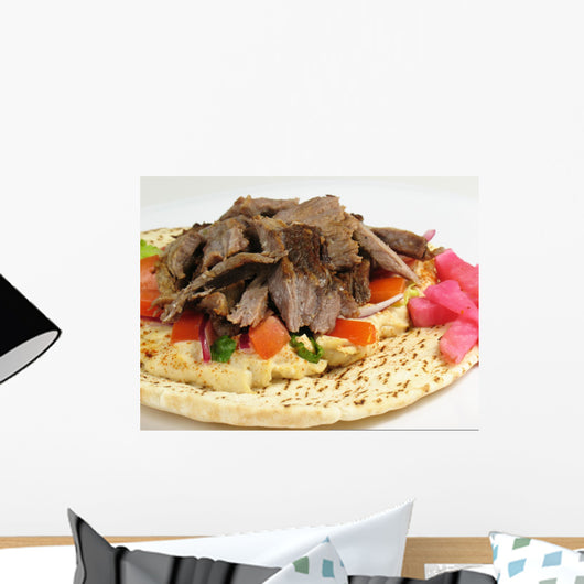 Shawarma Beef With Hummus Wall Mural