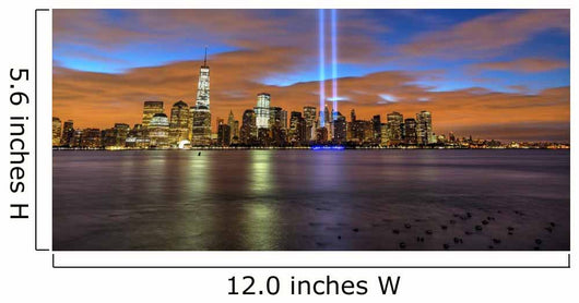 New York City skyline with 9-11 tribute light Wall Mural
