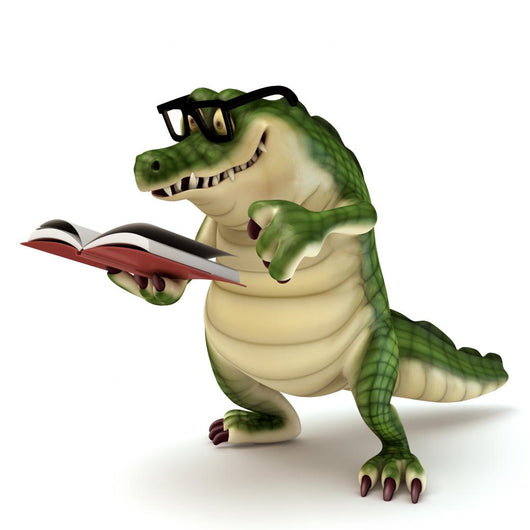 Croc Reading Book Wall Decal