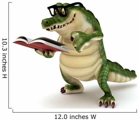 Croc reading book Wall Decal