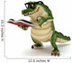 Croc reading book Wall Decal