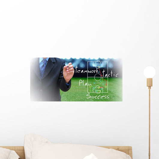 plan of soccer manager at soccer field Wall Mural