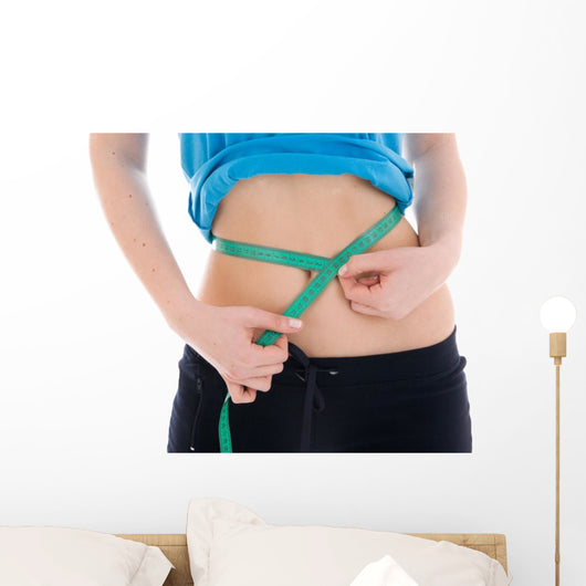 Fitness Concept Girl with Wall Decal