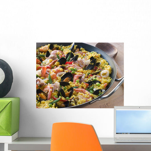 Seafood Paella in a Paella Pan Wall Mural