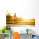 Jogging woman running in park  Wall Mural