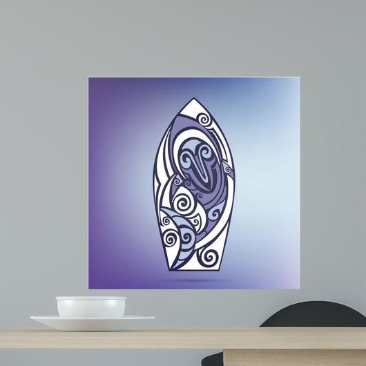 Vector Surf Board Wall Decal