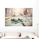 Running shoes and bottle of water Wall Mural