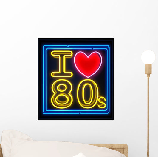 I Love The 80S Neon Wall Decal