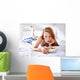 woman in bed eating chicken noodle soup while sick Wall Mural