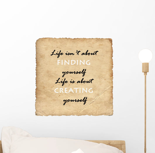 Inspirational motivating quote on old paper background Wall Decal