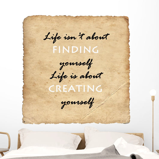 Inspirational motivating quote on old paper background Wall Decal