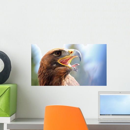 mighty Eagle with its beak wide open Wall Mural