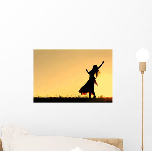 Woman Dancing Silhouette Wall Mural