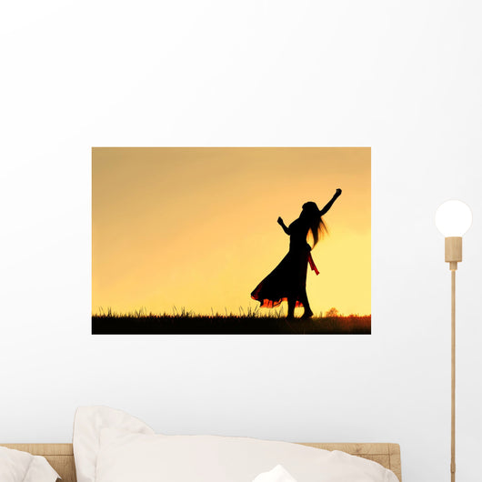 Woman Dancing Silhouette Wall Mural