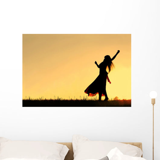 Woman Dancing Silhouette Wall Mural
