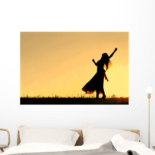 Woman Dancing Silhouette Wall Mural