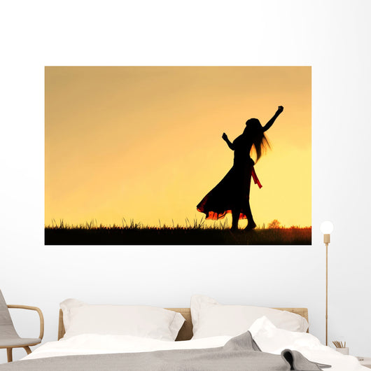 Woman Dancing Silhouette Wall Mural