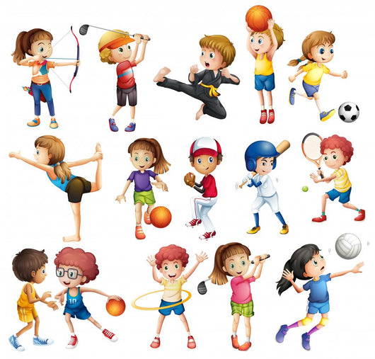 Kids playing sport Wall Decal