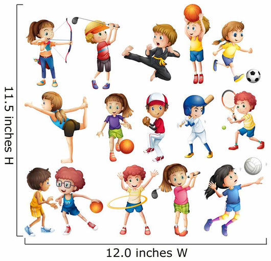 Kids playing sport Wall Decal