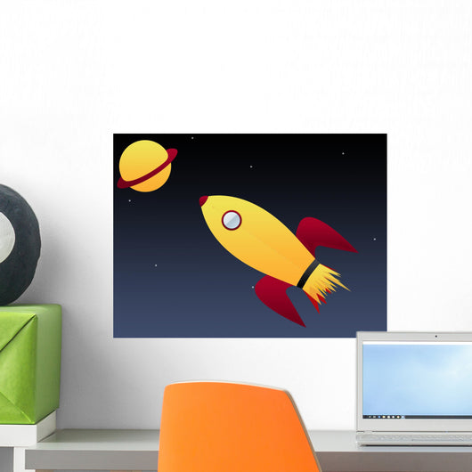 Blasting Space Ship Wall Mural