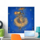 Cute cow with umbrella Wall Mural