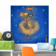 Cute cow with umbrella Wall Mural