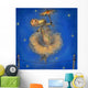 Cute cow with umbrella Wall Mural