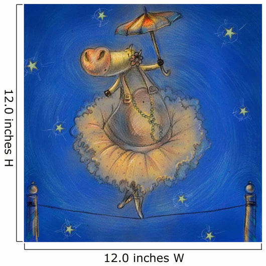 Cute cow with umbrella Wall Mural
