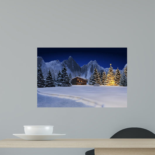 Snowy Landscape with Cottage