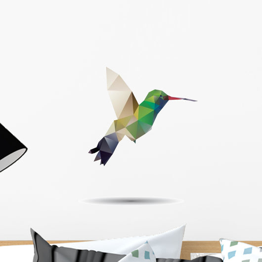 hummingbird origami (geometric style). colibri illustration of a Wall Decal
